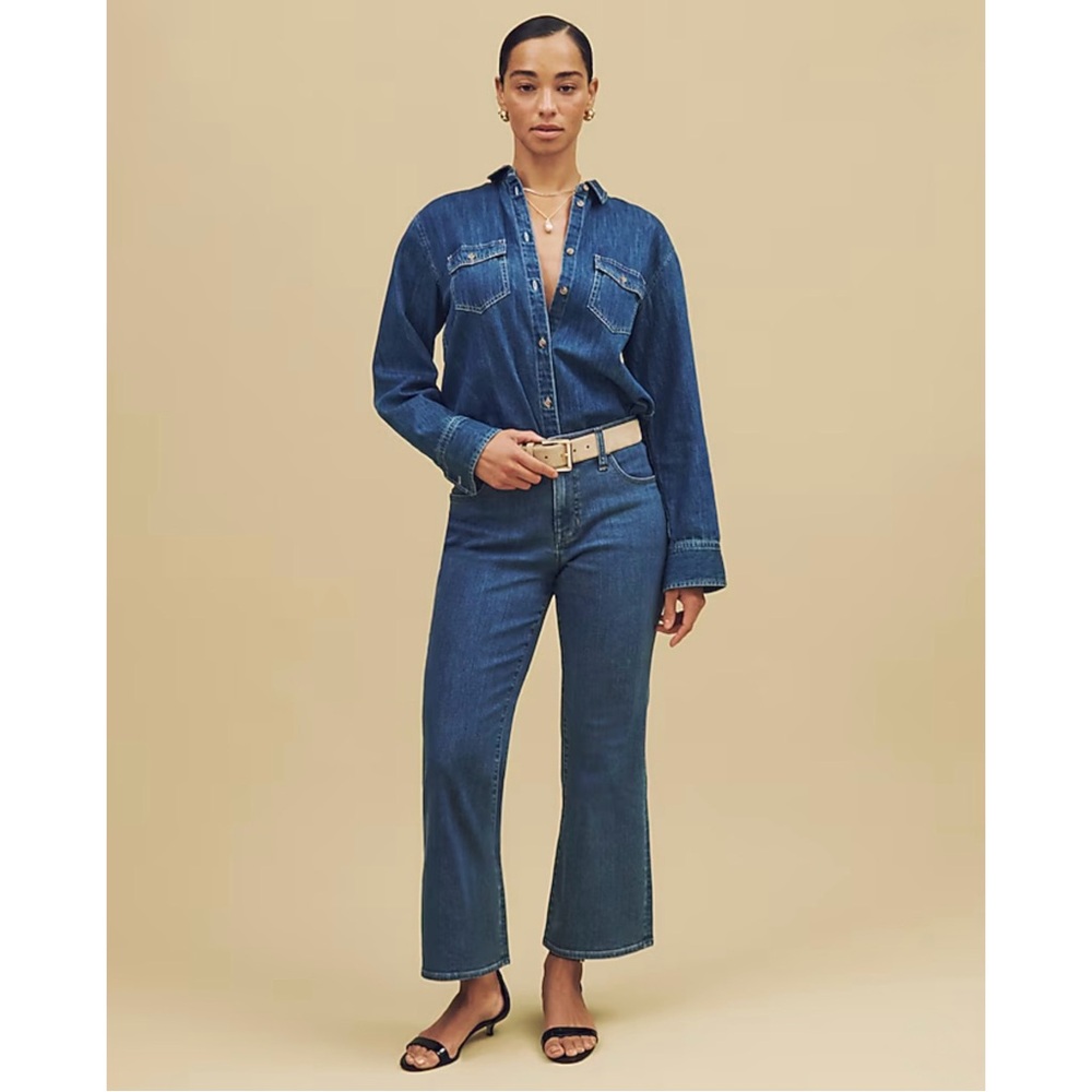 J. Crew Mid-rise Kickout Jean Elaine Wash Blue